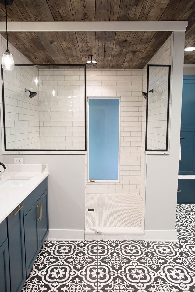 Contemporary Farmhouse Master Bathroom in Des Moines IA